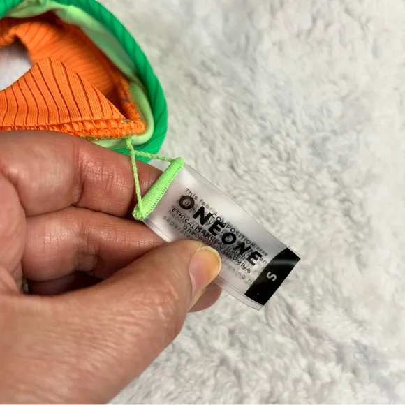 NWT One One Free People swimwear bikini top & bottom Small color block 2 piece - Picture 8 of 16